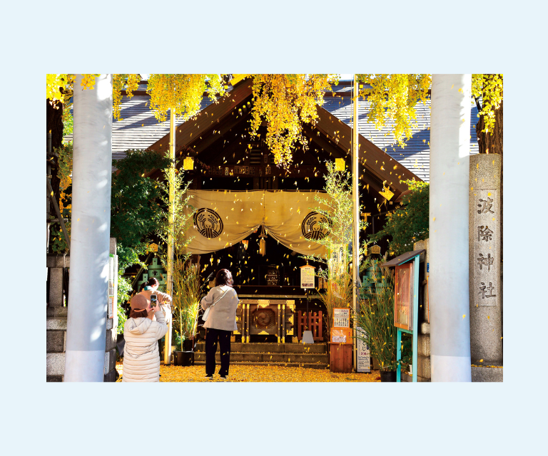 中央区観光協会オリジナルポストカード【波除神社 イチョウ散る美しさ  #100】